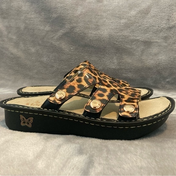 Alegria Dinah Leather Slip-On Sandals with Adjustable Strap Size 39 (US 9) - Picture 2 of 15